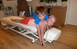 young chiropractic patients in the treatment room