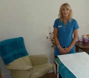 Christine in her treatment room